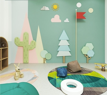 Soft curtain anti-collision soft wall sticker self-adhesive children room background wall kindergarten early education center customizable decoration