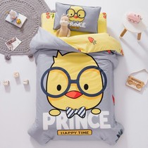 Crown door cartoon children quilt cover single kindergarten quilt three-piece cotton nap baby bedding