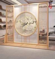 New partition solid wood MDF decorative lattice carved board screen solid wood lattice MDF through flower