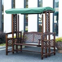 Garden outdoor solid wood rocking chair antiseptic wood adult hanging chair balcony home leisure hammock double outdoor swing