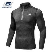 Skate special autumn and winter fitness tight top mens tie zipper quick-drying breathable fitness clothing long sleeve T-shirt