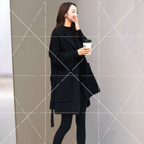 Sandro Svpr black double-sided cashmere coat women 2021 Winter Korean version of new small man woolen jacket