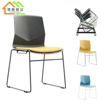Bow-shaped foot conference chair flip board writing board training chair table and chair integrated venue chair meeting record Chair White White