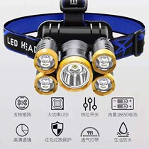 The whole store is full of 30 yuan five headlights rechargeable fishing lights head-mounted flashlights