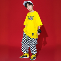 Hip hop suit childrens hip hop hip hop hip hop short sleeves performance costume fried street boys hip hop tide suit