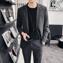  Suit mens suit 2021 spring and autumn new Korean version slim trend handsome youth casual two-piece mens suit