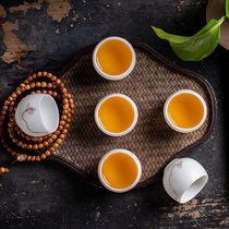 Sheep Jade white porcelain kung fu tea set Tea Cup hand-painted tea flowers six Drinking Tea Tea Tea Tea Tea Cup Master Cup