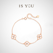 18K gold clover Bracelet girl 2021 new summer ins niche design couple bracelet birthday gift