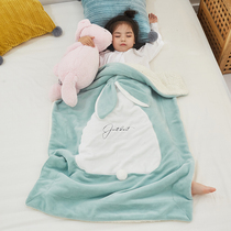 Cute rabbit ears lamb velvet blanket baby lathe autumn and winter thick cover blanket childrens kindergarten nap blanket