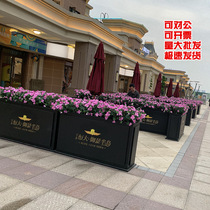 Outdoor wrought iron flower box custom square municipal road flower bed real estate sales department outside the flower groove fence partition