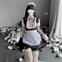 Double ponytail cos maid sexy underwear black and white apron maid outfit cute sexy one-piece skirt