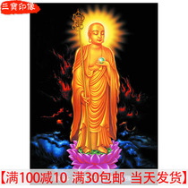 The Buddhism portrait vertical version of the Ksitiangzang Bodhisattva hanging paintings at home dedicated to Ksitiangfang Bodhisattva plastic seal photo frame setting