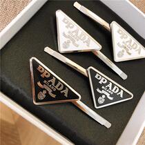 European and American fashion blogger loves metal letter side clip personality Liu Hai rear brain spoon lined with a pinch of net red hair clip