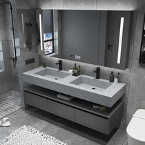 Nordic light luxury bathroom cabinet rock board basin modern simple double basin wash basin washbasin toilet wash table