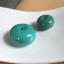 High porcelain blue high porcelain green raw ore three no natural Hubei Shiyan turquoise bag ring safety buckle pendant pendant