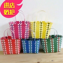 Classic and practical packing with vegetable basket Hand woven basket style shopping basket Household shopping portable basket