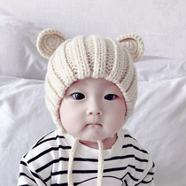 Baby hats Autumn and winter newborn infants and women cute 1 baby 0-3 months 6 children 8 wool 2 ear caps 7