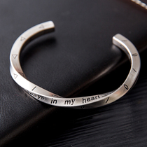Wash hands without picking titanium steel personality letter bracelet European and American fashion wild bracelet open student decoration