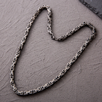European and American hip-hop trendy men retro square thick chain does not fade necklace mens domineering personality is good trendy accessories
