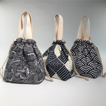 Japanese cute lunch box bag lunch bag bucket bag bucket bag large capacity lunch box bag hand carry student with rice bag