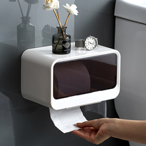 Japan imported MUJIΕ toilet tissue box toilet household roll paper tissue storage free punching waterproof hand washing