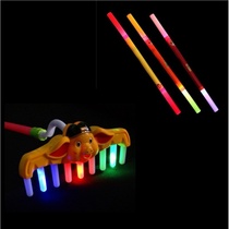 Night market stall hot sale same toy childrens luminous telescopic pig eight ring rake singing Ruyi golden light stick