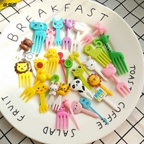 Animal cartoon children fruit fork mini baby fruit sign cute lunch stick creative fruit toothpick fruit fork