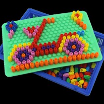 Insert beads toy smart platter mushroom nail children puzzle plastic assembly puzzle three-dimensional assembly boy