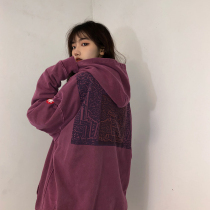 Guochao High Street Tide brand oversize sweater women Autumn New Korean loose hiphop jacket