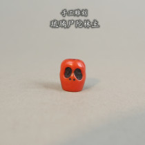 Hand-carved glazed red material craft skeleton Adu with beads prose beads play Bodhi star moon DIY hand string accessories
