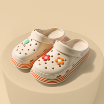 Hole shoes sandals women ins anti-slip net red cute cartoon thick bottom Baotou half sandals ladies summer wear