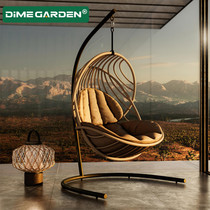 Outdoor hanging chair Hanging basket Rattan chair Swing Nordic household Indoor balcony Lazy net red girl Birds nest chair cradle