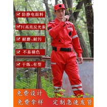 Anti-static rescue suit Emergency rescue rescue team suit Blue Sky rescue public welfare safety fire suit full set