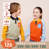 mibi childrens knitwear spring autumn new boy long sleeve T-shirt girl thin sweatshirt baby pure cotton blouse