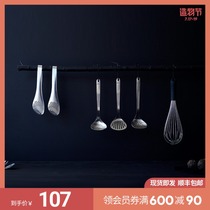 Japan imported Yanagi Zongli kitchen spoon shovel set 304 stainless steel manual whisk steak food clip