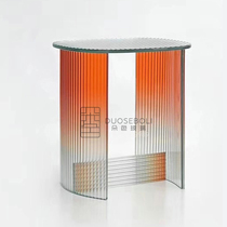 Suitable for Changhong glass tea table color gradient sandwich glass tea table custom tempered glass edge several light luxury simple