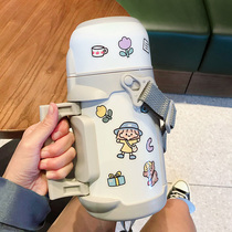 South Korea thermos pot large capacity 1000ml portable outdoor thermos cup for male and female students hot water bottle warm kettle home