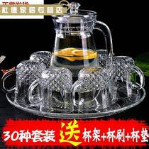 Home Superior Sense Glass Mug Tea Water Cup Kettle Suit Strap Bring Hands Light Lavish Living Room Drinking Water Glass Family