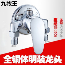 Jiumuwang all copper open-fitting hot and cold faucet shower shower set solar water heater mixing valve switch