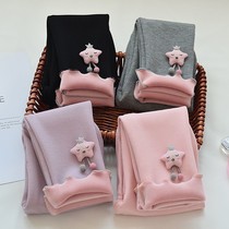 Girls plus velvet leggings childrens new cotton outer wear warm cotton pants little girl baby autumn and winter foreign pants