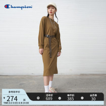 Champion Champion Womens Summer Dress Patch Bag Embroidered Long Sleeve t-Shirt Long Skirt Autumn Long Skirt Inside