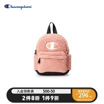 Champion Champion bag official website 2021 autumn and winter new pink female embroidery LOGO imitation cashmere shoulder bag tide