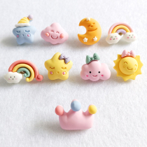 Dream Sky cartoon creative pushpins Sun Moon stars clouds rainbow crown shape felt Cork nails