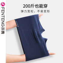 Fenteng mens gaffer enlarged underpants mens pure cotton loose four-corner fattened pants big code 200 catty corner shorts head