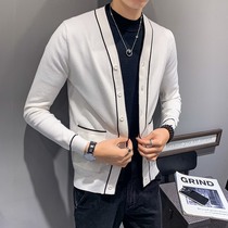 Rich bird sweater mens 2021 new spring and autumn Korean version of the trend slim casual wild knitted cardigan top