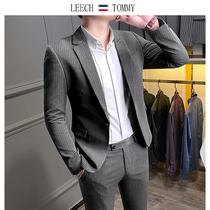 Suit suit mens autumn new Korean slim business dress trend mens two-piece small suit jacket