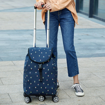 Elderly grocery shopping trolley folding household portable elderly supermarket shopping cart artifact large capacity mom grocery shopping bag