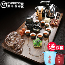 Automatic water tea set Household Purple Sand Gongfu Tea road Solid wood tea tray set tea table Three-dimensional tea ceremony