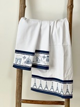 Paris impression Eiffel blue and white classic new cotton tea towel cover decoration hanging picture photo background French