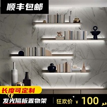 Nordic wrought iron background wall partition frame simple modern display stand metal partition wall luminous shelf